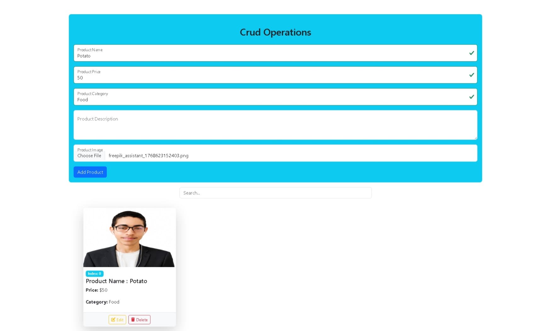 Product CRUD System